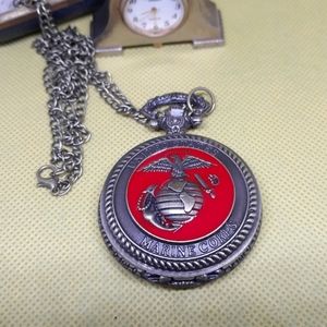 Beautiful new bronze USMC United States Marine Corps ❤️ Pocket Watch. 2 Other S…